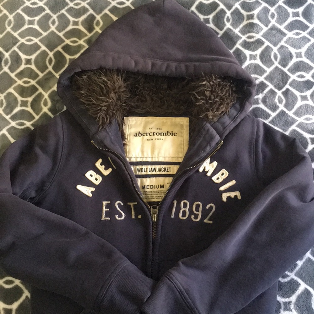Abercrombie & Fitch Wolf Jaw navy jacket